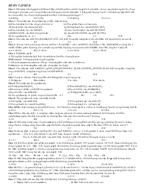 Đề ôn tập số II năm 2015 môn hóa học 12